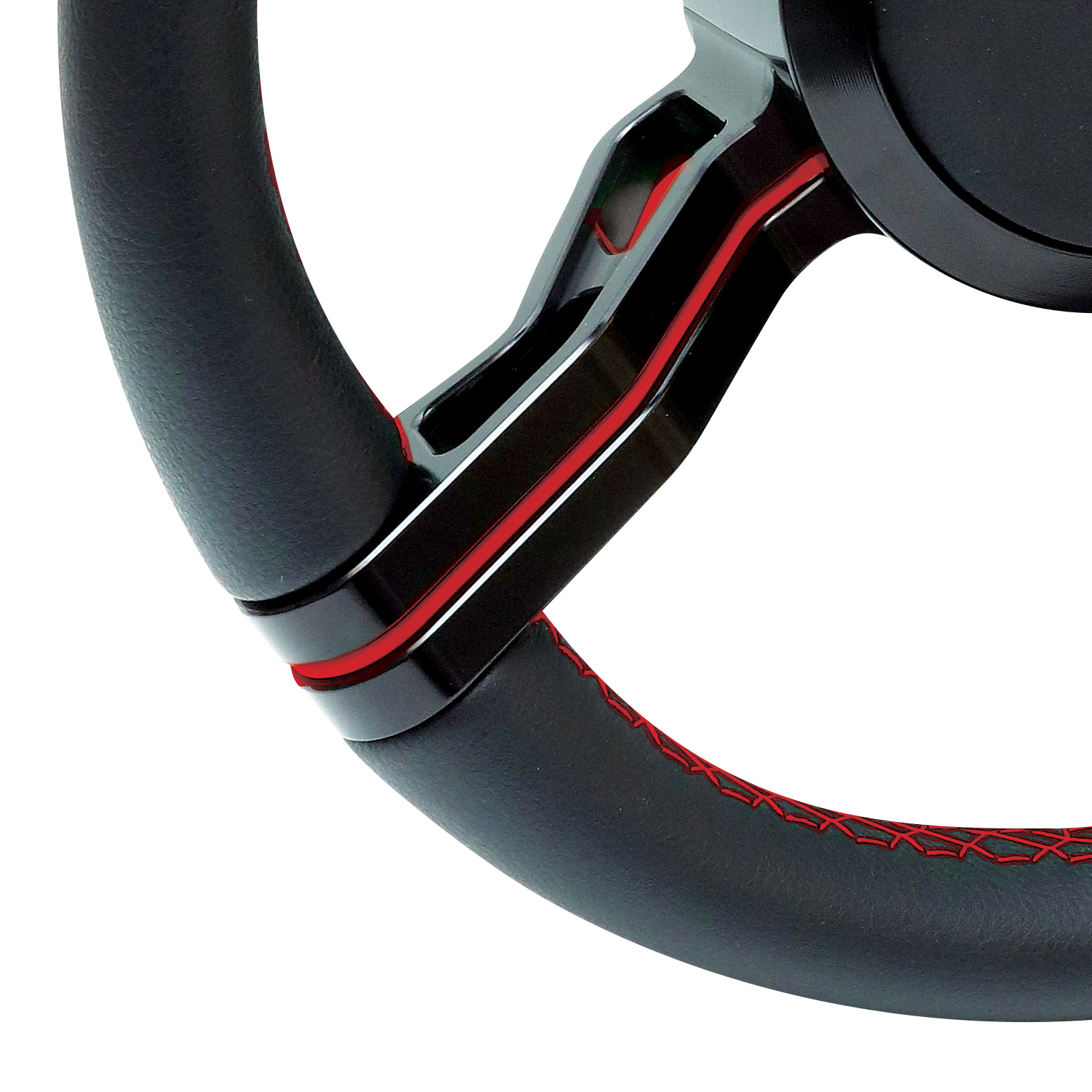 Livorsi Milano steering wheel, glossy black spokes covered in black vinyl – 64000090107150 Product Image 2