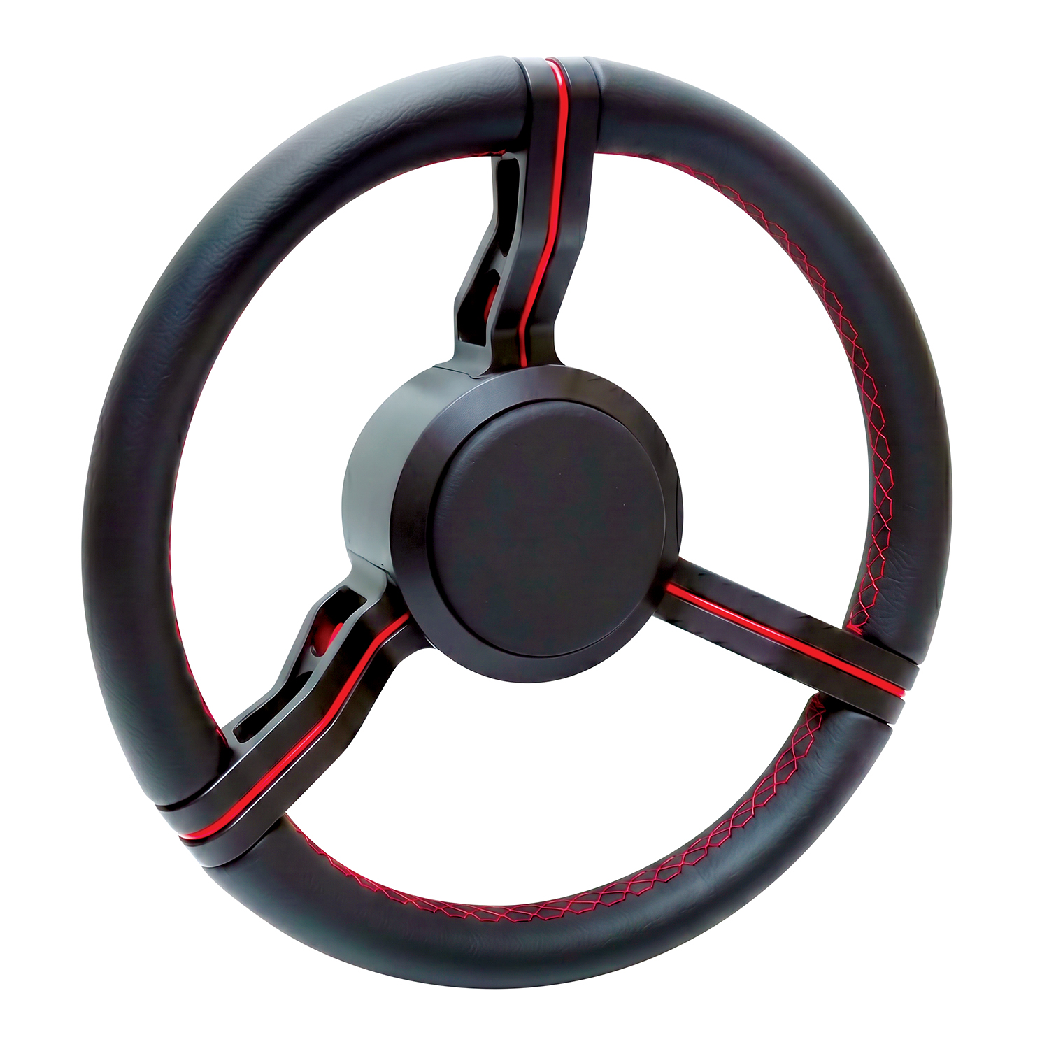 Livorsi Milano steering wheel, flat black spokes covered in black vinyl – 64000090107151 Product Image 1