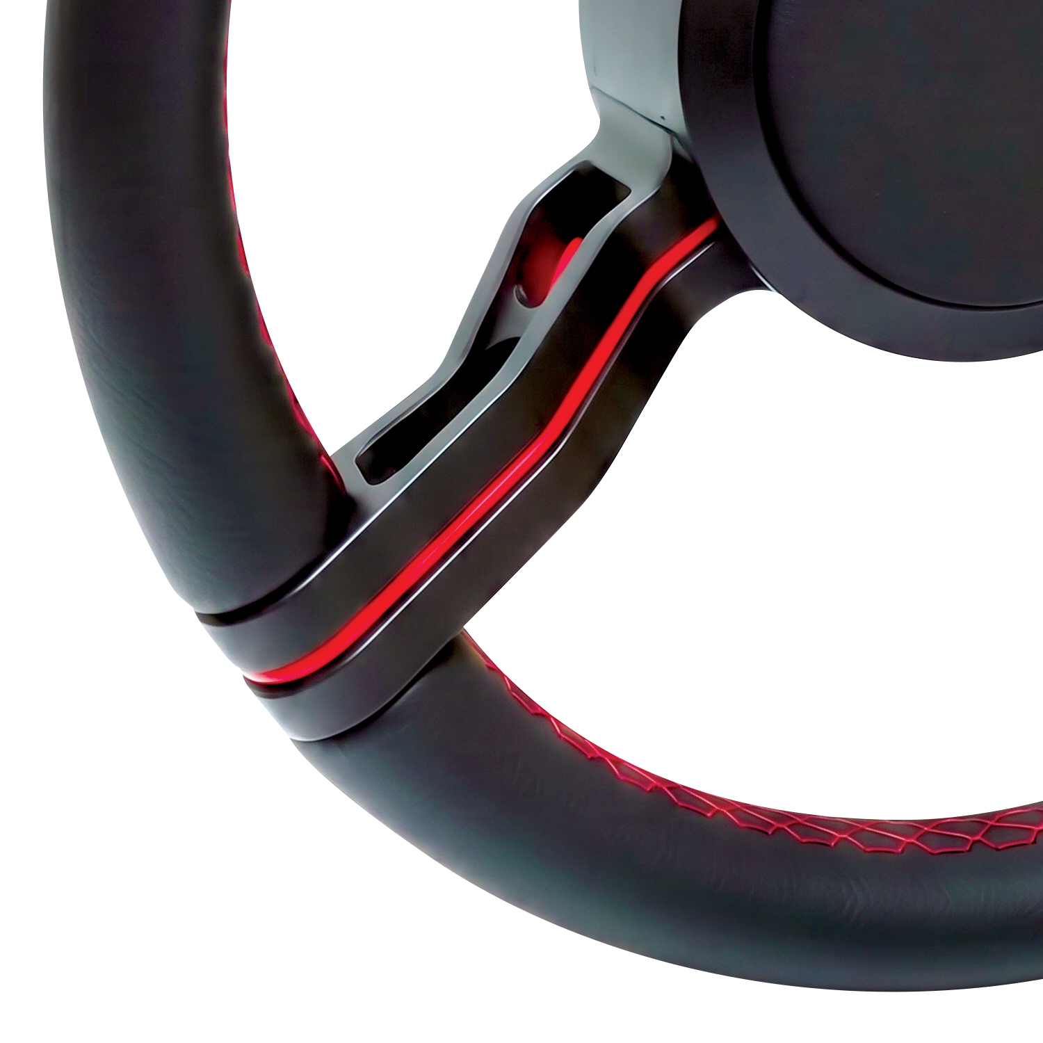 Livorsi Milano steering wheel, flat black spokes covered in black vinyl – 64000090107151 Product Image 2
