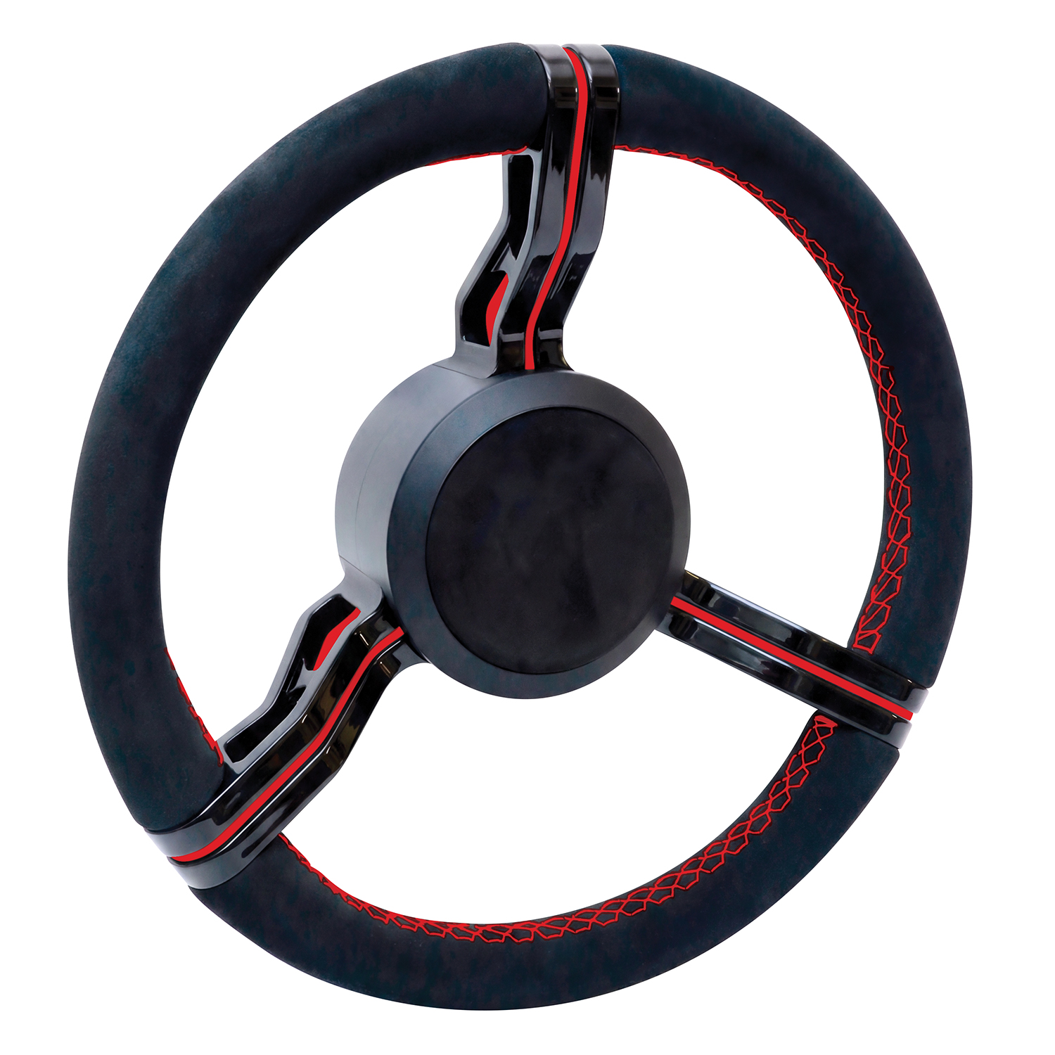 Livorsi Milano steering wheel, glossy black spokes covered in black Alcantara – 64000090307150 Product Image 1