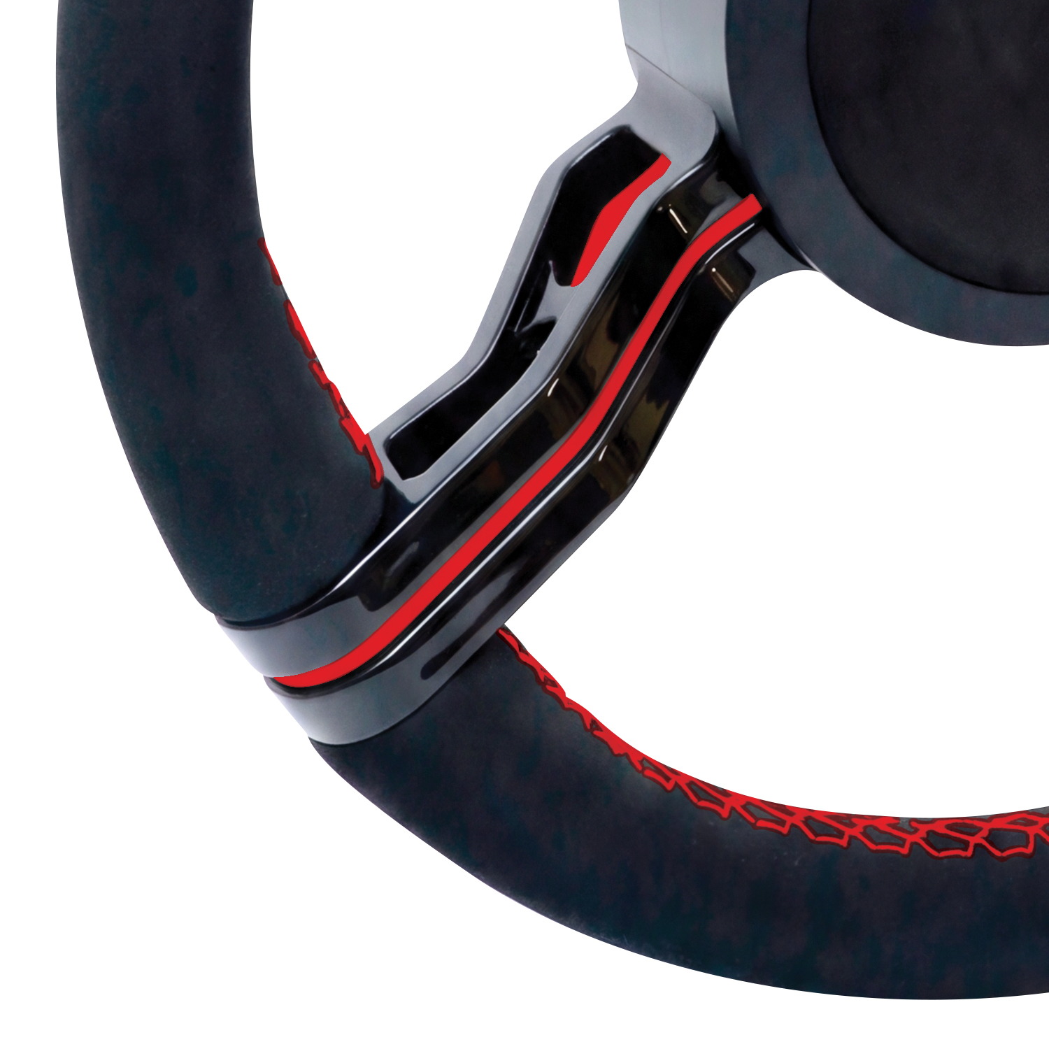 Livorsi Milano steering wheel, glossy black spokes covered in black Alcantara – 64000090307150 Product Image 2