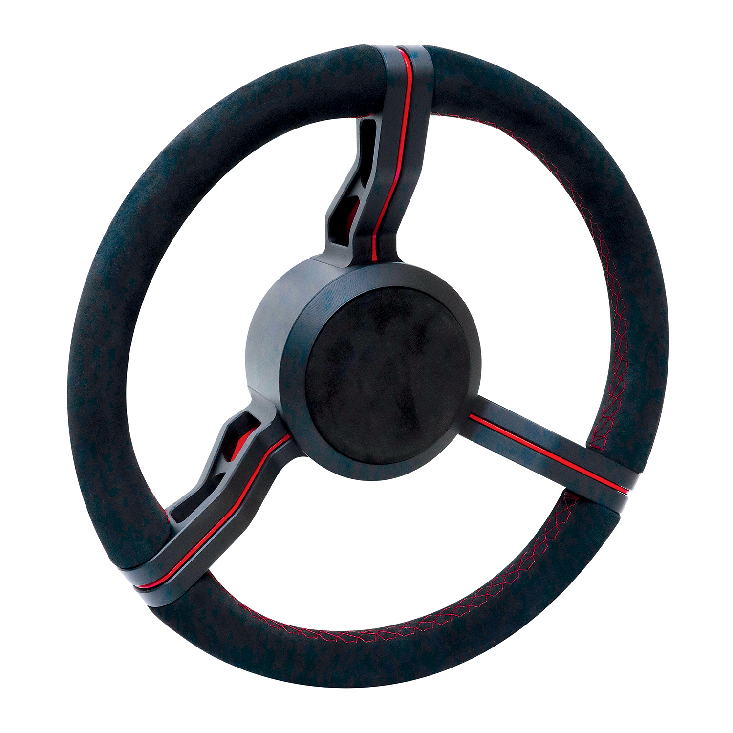 Livorsi Milano steering wheel, flat black spokes covered in black Alcantara – 64000090307151 Product Image 1