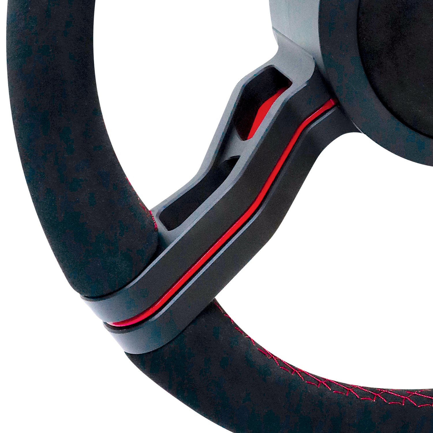 Livorsi Milano steering wheel, flat black spokes covered in black Alcantara – 64000090307151 Product Image 2