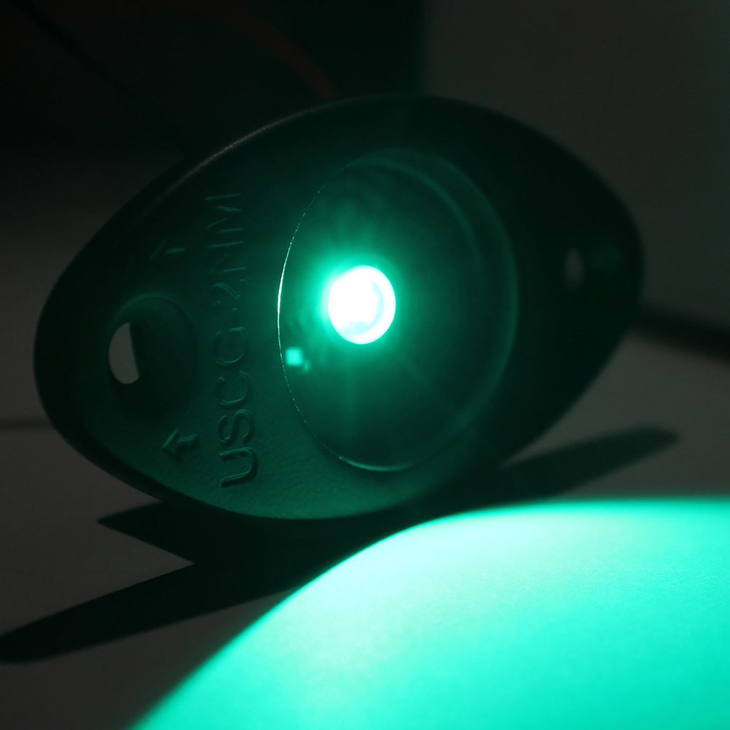 Gloss black stainless green LED navigation light – LEDNL3GBKG Product Image 2