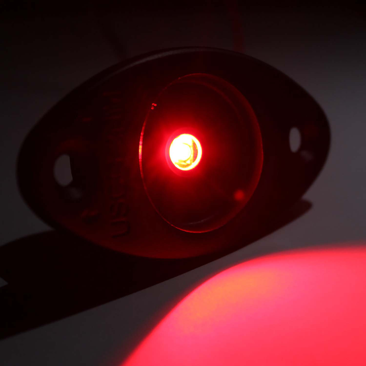 Gloss black stainless red LED navigation light – LEDNL3RBKG Product Image 2