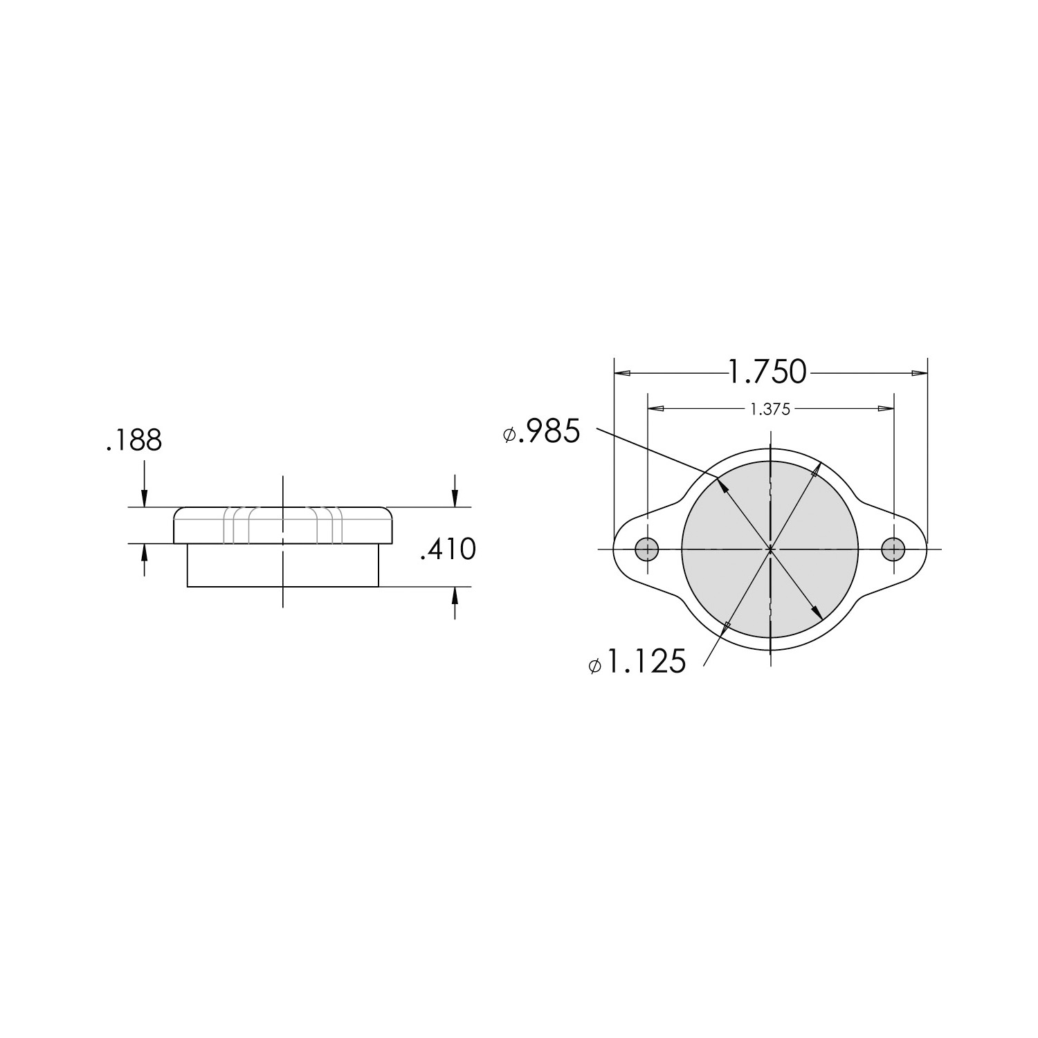 Flange mount red LED light – LEDR Product Image 3