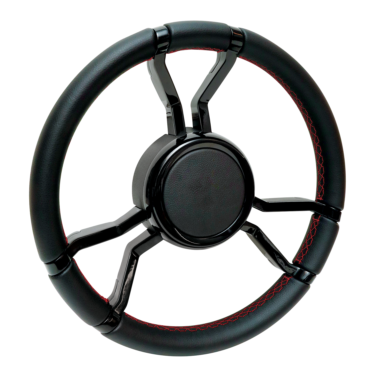 Livorsi Apex steering wheel, glossy black spokes covered in black vinyl – LSWL010701GXL01100 Product Image 1
