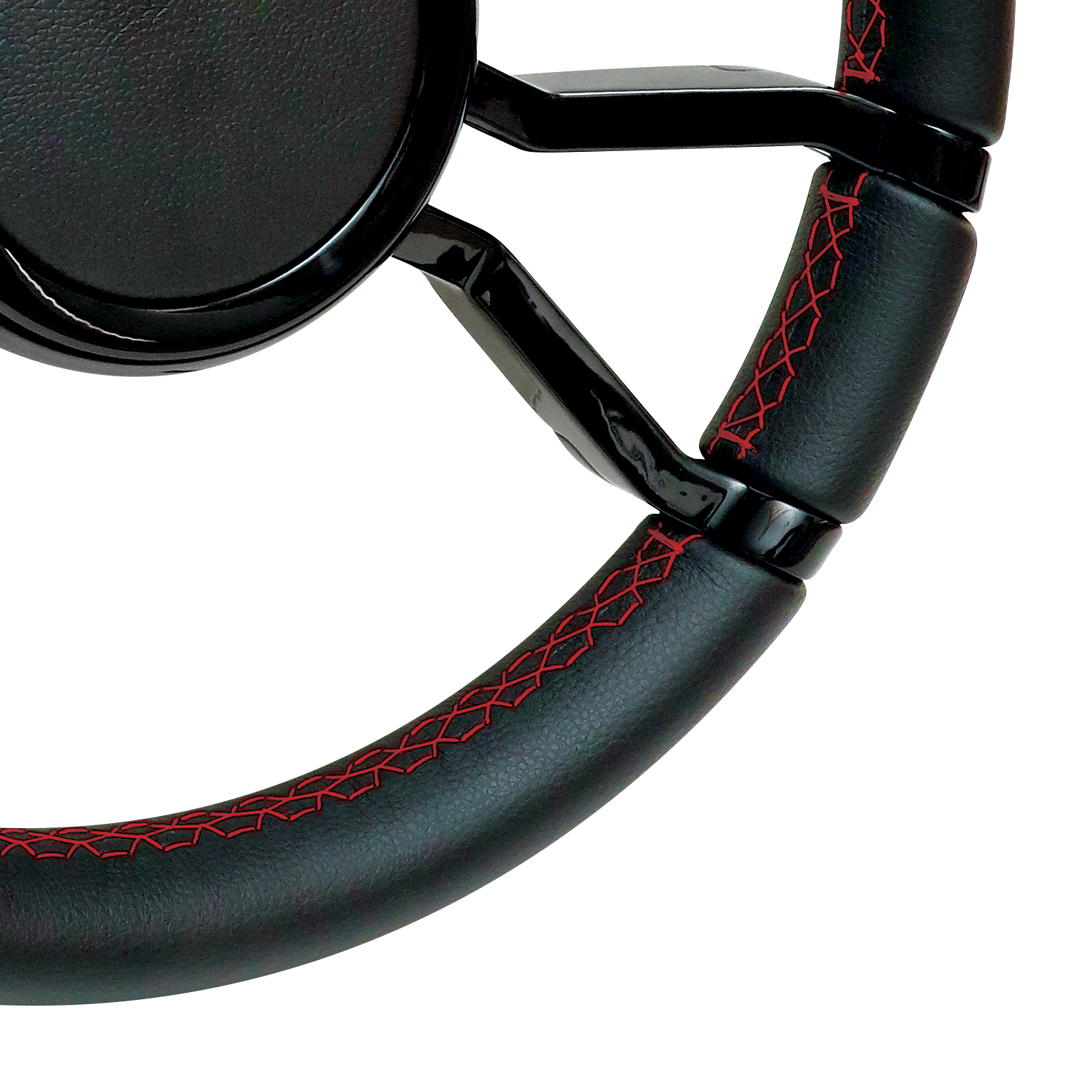 Livorsi Apex steering wheel, glossy black spokes covered in black vinyl – LSWL010701GXL01100 Product Image 2